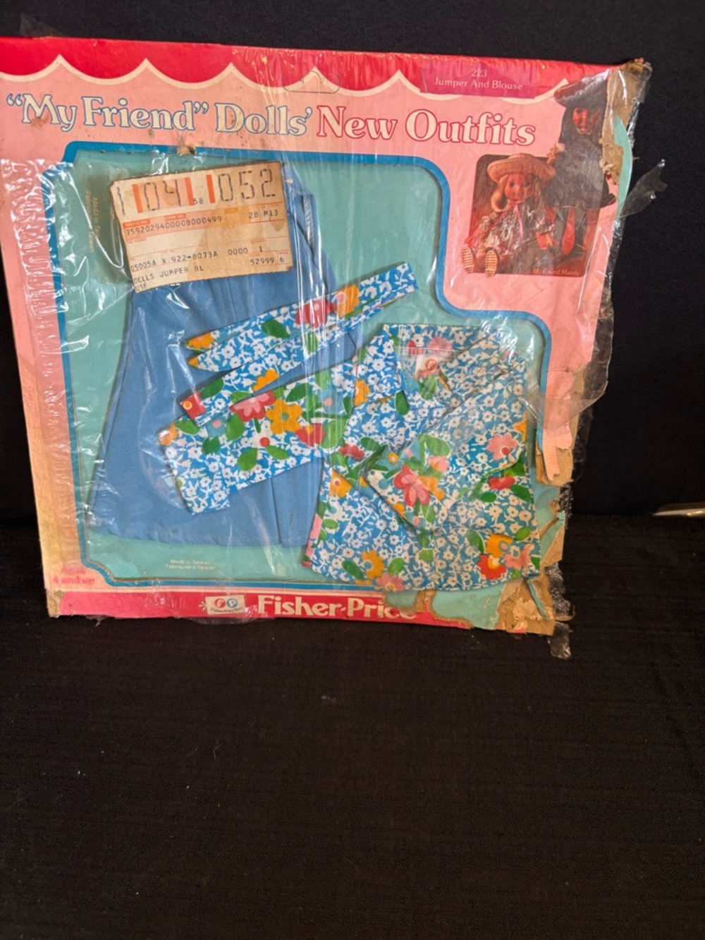 Fisher-Price 16" My Friend Mandy Doll Outfit Jumper & Blouse 1979 Package Ruined